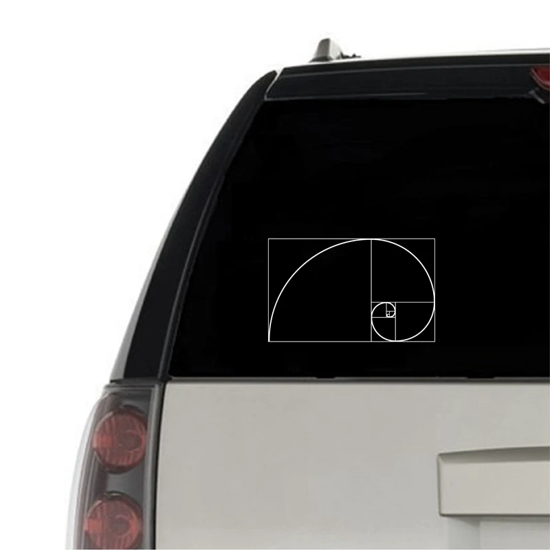 Fibonacci Spiral Vinyl Sticker Car Window Bumper Decor , Science Math Engineering Golden Ratio Laptop Decals for Apple MacBook