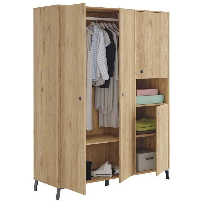 Wardrobe 4 doors 1 hollow Clim room marriage dressing room Industrial style 200x150x55 cm