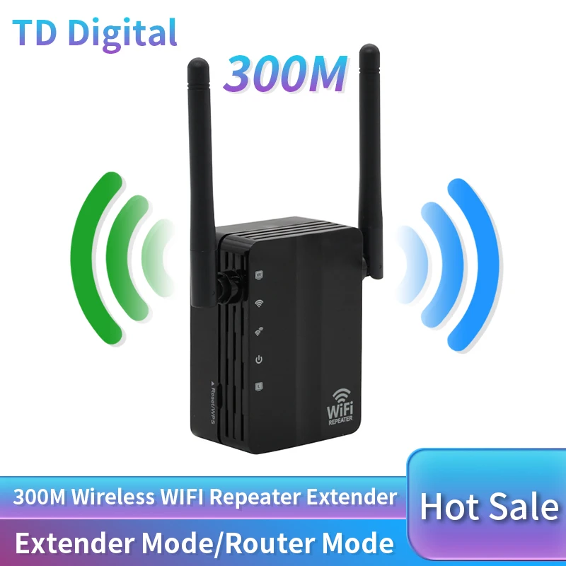 WiFi Repeater 300Mbps WiFi Router Amplifier Network Expander Repeater Power Extender Support Router/Router Mode