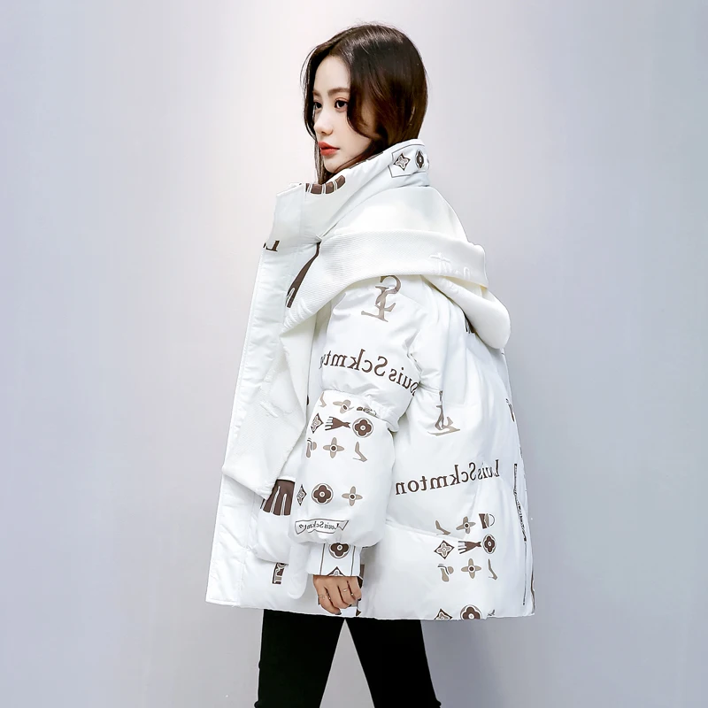 New style jacket cotton women winter coat warm knit hat down cotton jacket parka coat Korean casual loose winter coat women