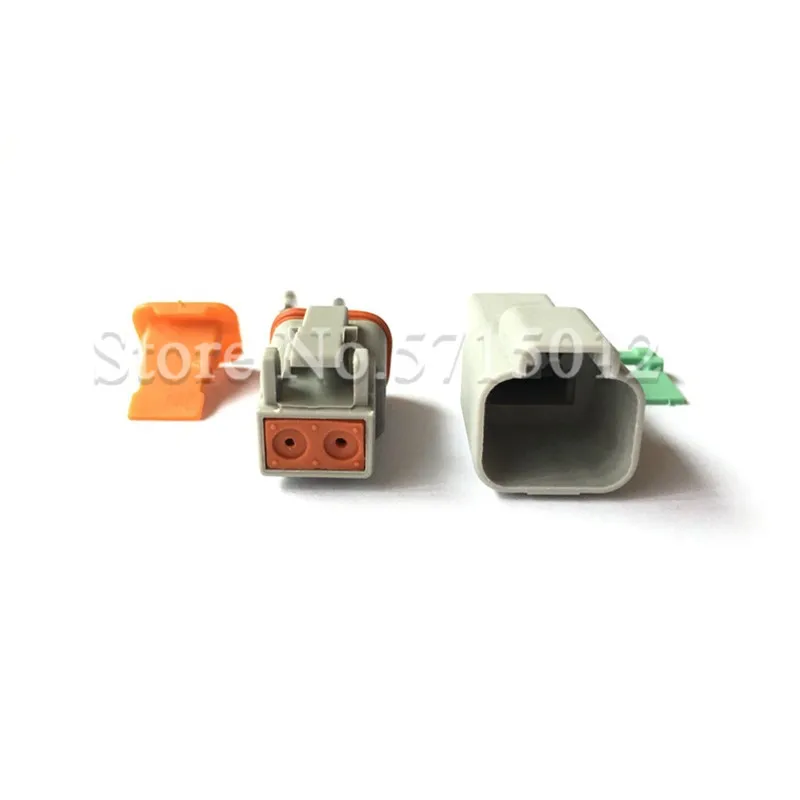 Deutsch DT 2 Pin 22-16AWG Waterproof Electrical Wire Connector Plug DT06-2S DT04-2P For Car