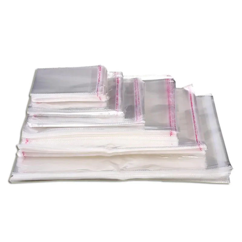 1000pcs 4-8cm Width Clear Various Models Resealable Poly Transparent Opp Plastic Bags Self Adhesive Seal Jewellery Making Bag