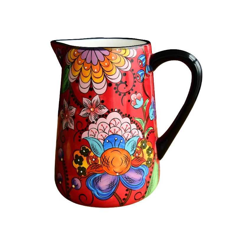 Ceramic tableware American country hand-painted jug cold kettle flower vase flower pot flower decoration decoration