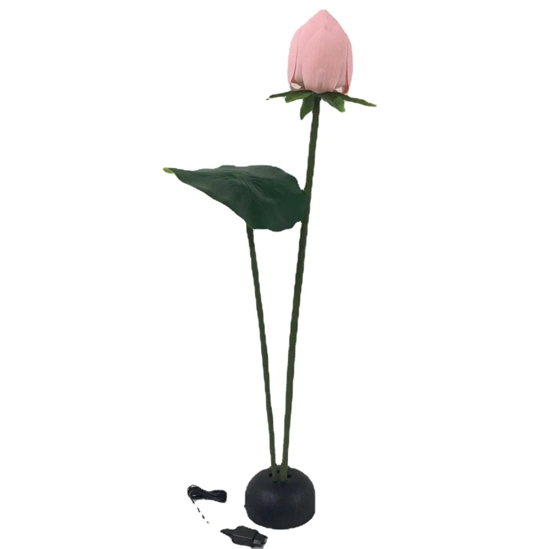 artificial real touch auto dynamic single lotus flowers for home public place decoration