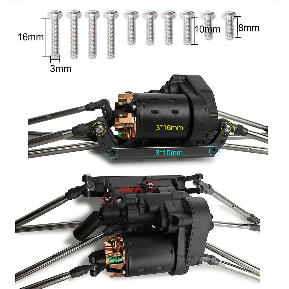 YEAHRUN 금속 액슬 프로텍터 섀시 아머 스키드 플레이트 1/10 Axial Capra 1.9 무제한 트레일 버기 AXI03004 AXI03000 부품