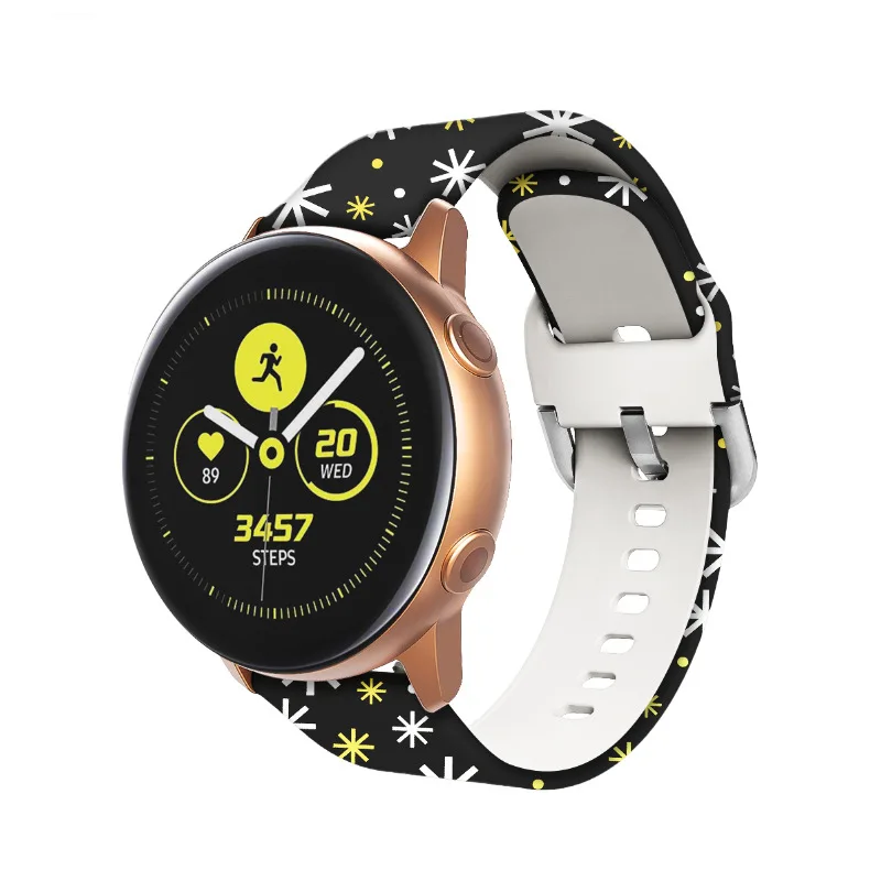 Correa de reloj de 20mm para Samsung Galaxy Watch Active 3/2/1, pulsera de TPU impresa para Galaxy Watch 3, accesorios de pulsera de repuesto