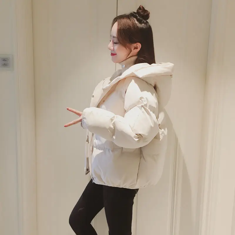 New Cotton Padded Jacket 2024 Winter Hooded Parkas Woman Warm Down Jackets Female Short Coat Thicken Student Casual Snow Outwear