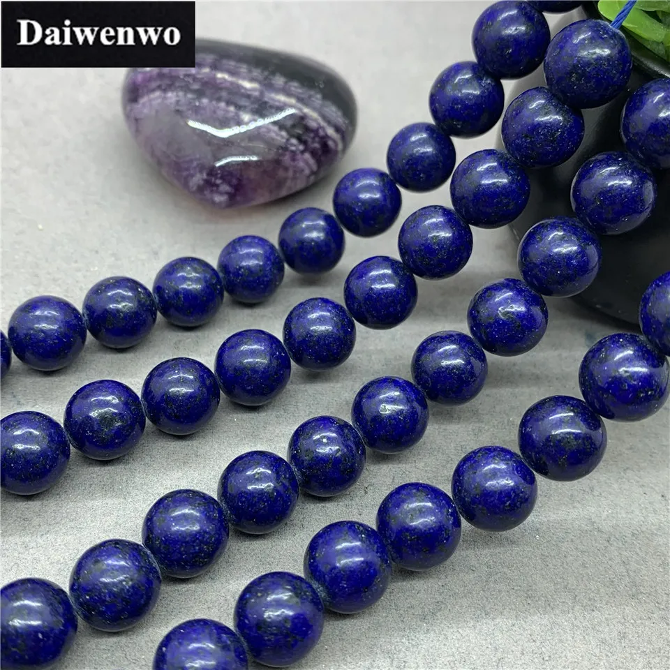 Blue Rock Lapis Lazuli Bead Stone Round 4-12mm Gemstone Loose Spacer DIY Jewelry