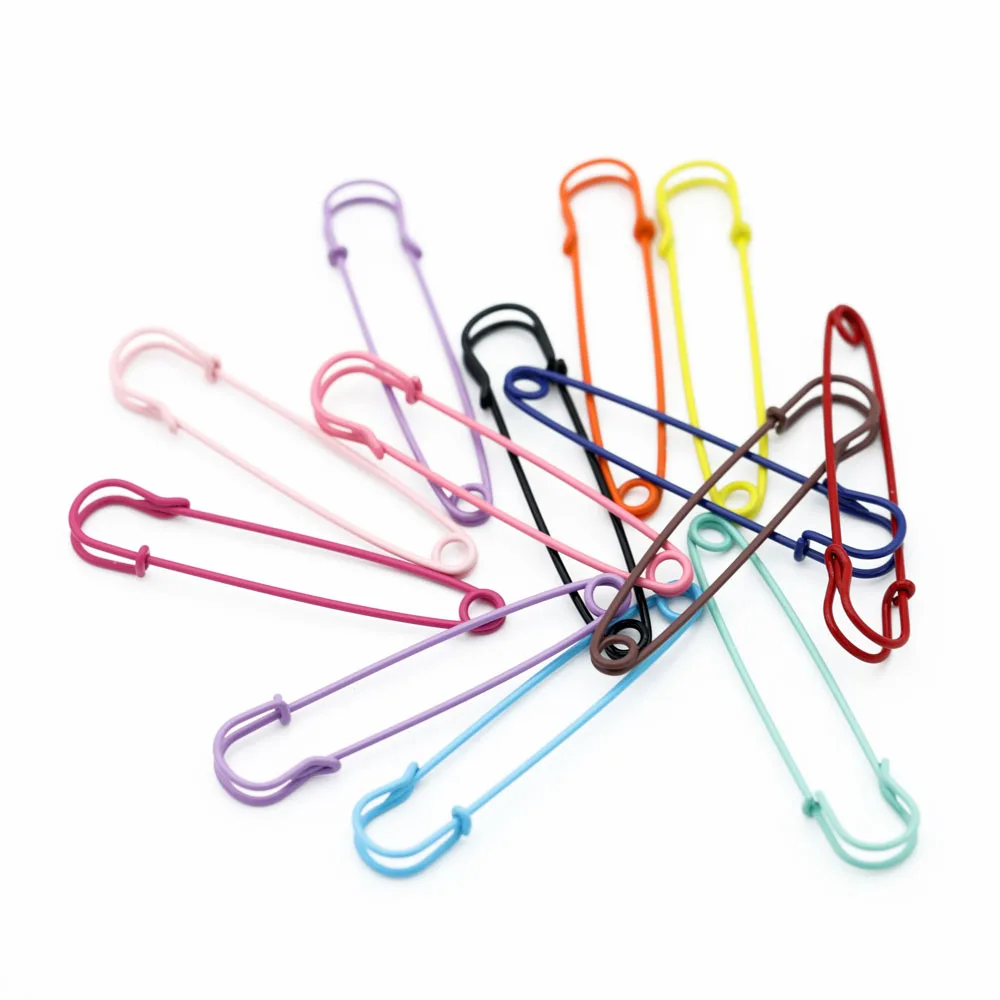 10Pcs Large Heavy Duty Metal Safety Pins Brooch Pins Sewing Tools Color Pins For DIY Jewellery Sewing Accessories Big Safety Pin