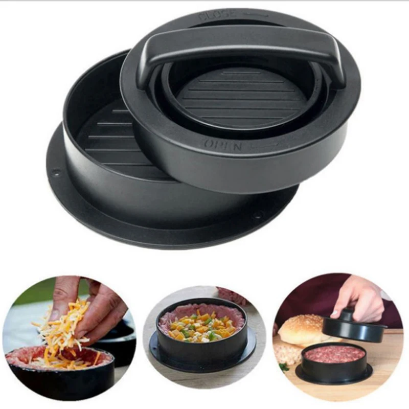 Non-Stick ABS Hamburger Press, Round Shape, Chef Cutlets, Meat Beef Grill, Burger Patty Mold, Kitchen Gadgets, Kitchenware