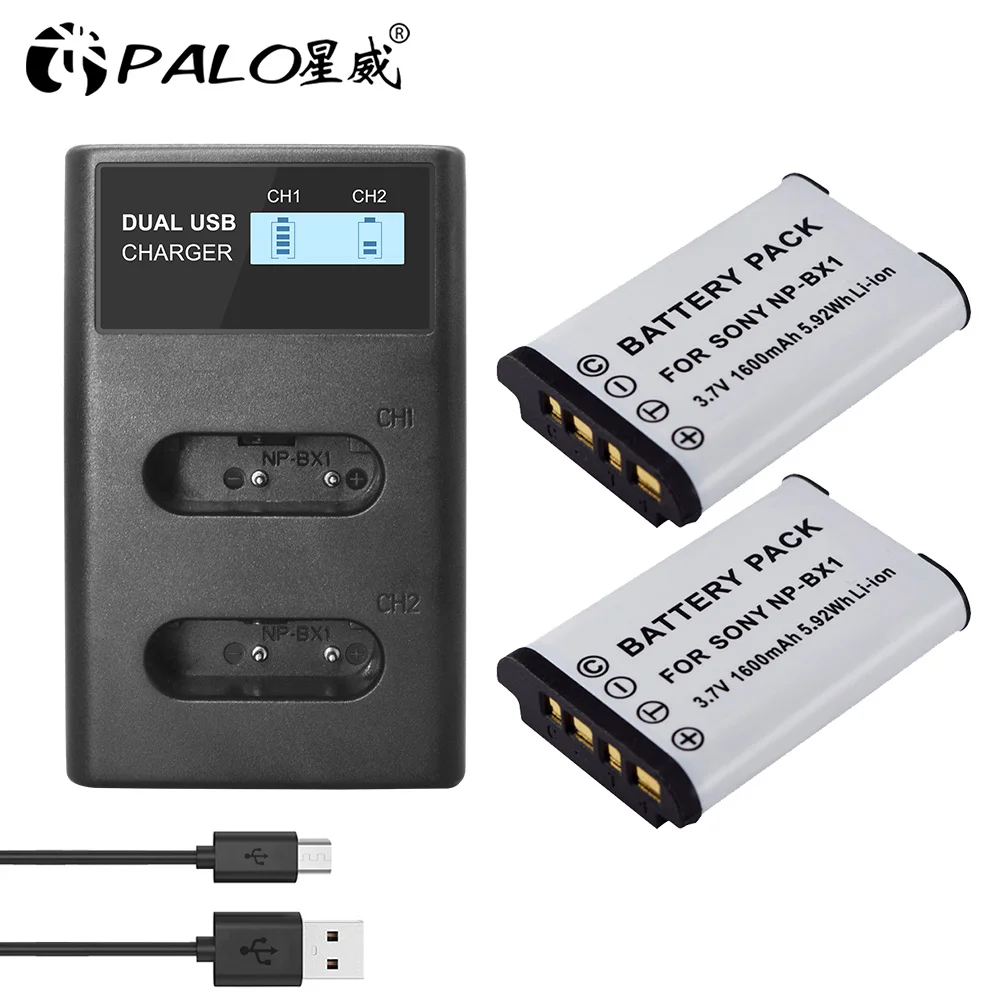 For Sony NP-BX1 npbx1 np bx1 Battery LCD Charger For SONY FDR-X3000R RX100 RX100 M7 M6 AS300 HX400 HX60 WX350 AS300V HDR-AS300R