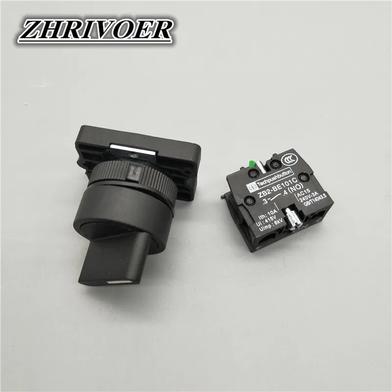 22mm XB2-ED21/XB2-ED33 2/3 Positions Latching Self-Locking Selector Push Button Switch Knob Switch 10A/600V Rotary switch