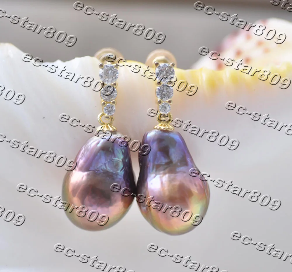 

Серьги-капли с павлином и лавандой Keshi Pearl, 18 мм, висячие ювелирные изделия с фианитом для женщин (Z11256)