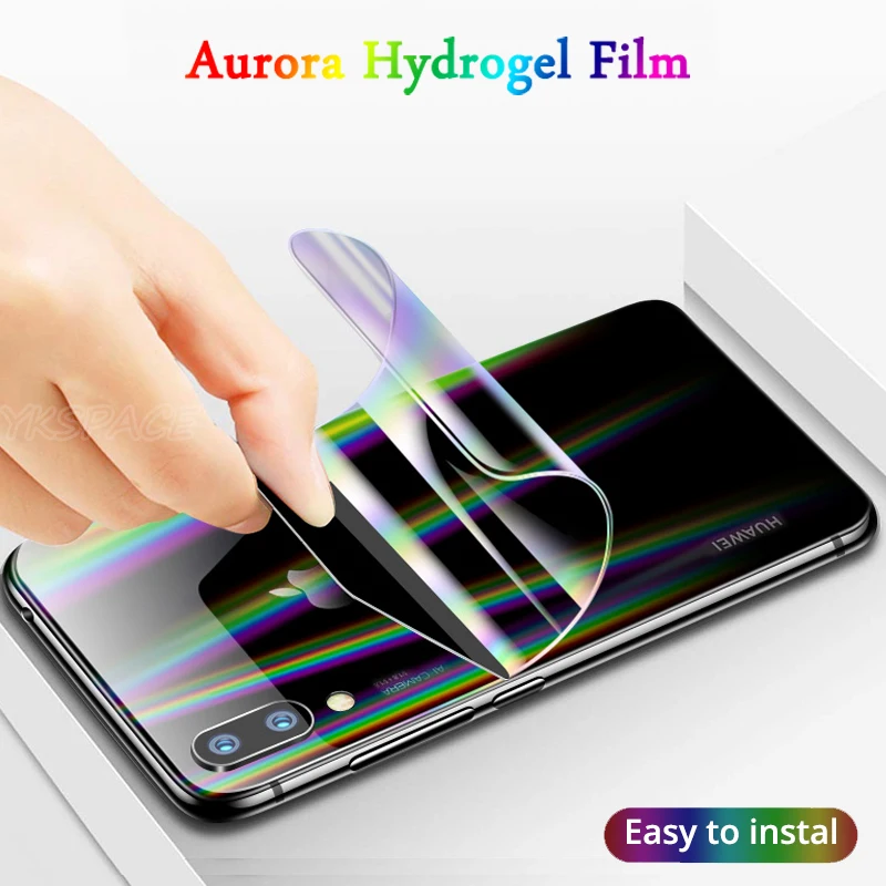 3Pcs Aurora Gradient Back Hydrogel Film For iPhone 15 14 13 12 mini 11 Pro X Xs Max XR 8 Plus SE 2020 Soft TPU Screen Protector