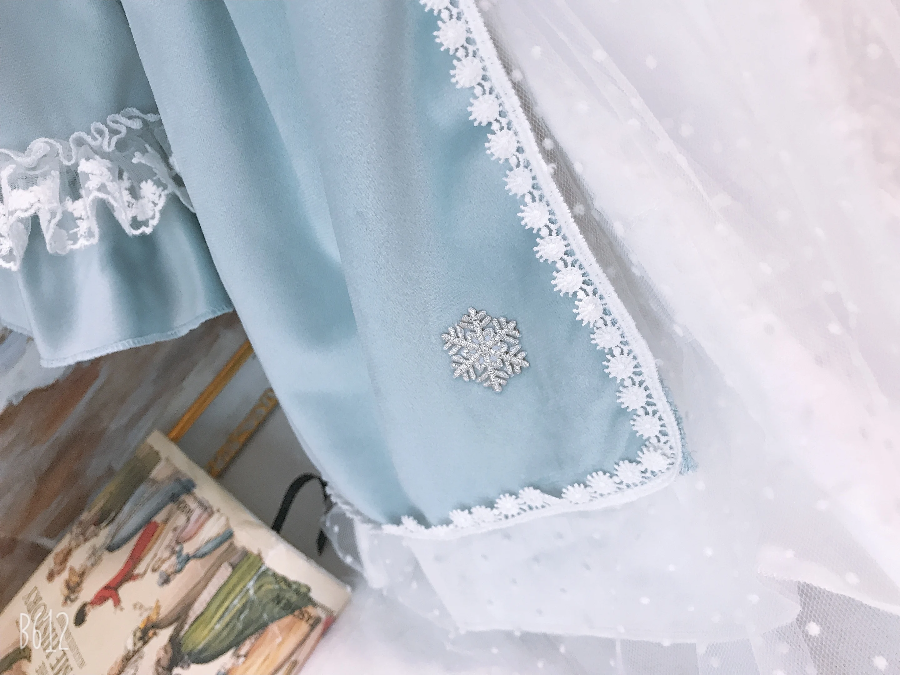 Baby Girl Autumn Winter Light Blue Snow Velvet Long Sleeve Lolita Princess Ball Gown Dress for Girl Casual