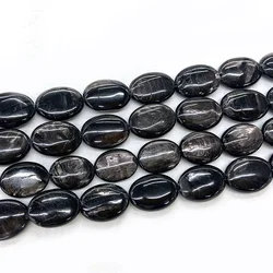 Natural Black Hypersthene Stone Beads 15'' Oval DIY Loose Beads For Jewelry Making Beads Women Men Necklace Bracelet CAB Gift