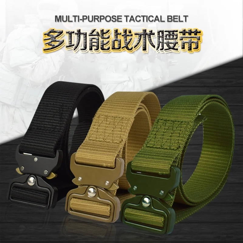 

Tactical Belt Metal Buckle Waistband Wargame Paintball Hunting Belts Heavy Duty Training Waist Belt Waist Support