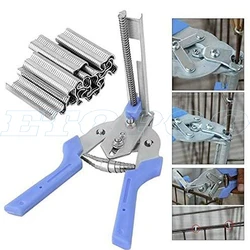 Hog Ring Plier Tool and 600pcs M Clips Staples Chicken Mesh Cage Wire Fencing Caged clamp