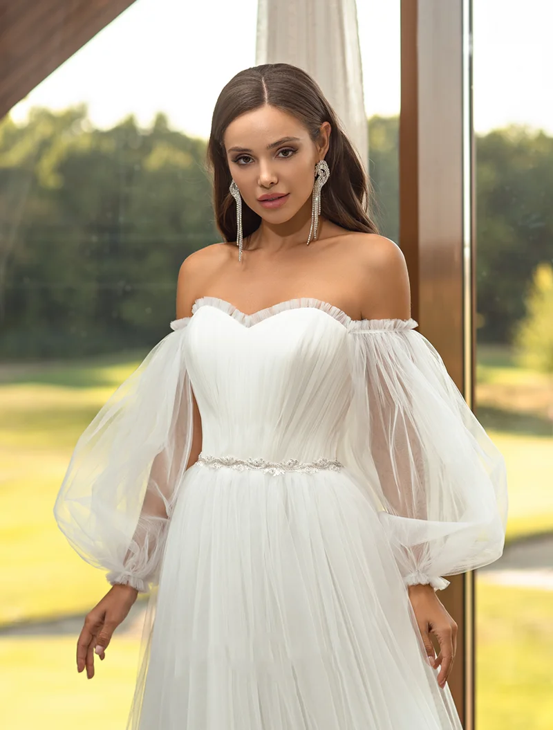 LORIE – robe de mariée style Boho, ligne a, manches bouffantes, avec des Appliques en dentelle, tenue de mariage, dos lacé