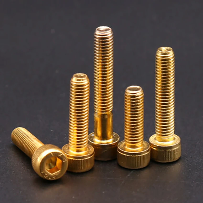 Grade 12.9 Plating Titanium Gold Allen Socket Cap Head Screws Bolts Race Motorcycle Car M2 M2.5 M3 M4 M5 - 10pcs