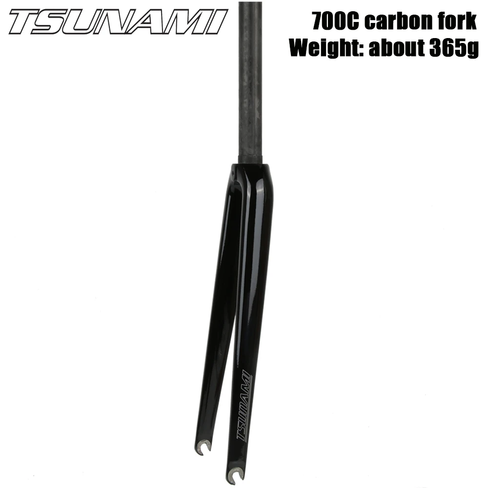 TSUNAMI SNM100 Seaboard CR01 Road Bicycle Front Fork All Aluminum Alloy Semi Carbon Fiber Front Fork 700C Rim Brake Hard Fork