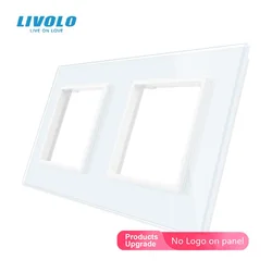 Livolo Luxury Grey Pearl Crystal Glass, 150mm*80mm, EU standard, Double Glass Panel For Wall Switch&Socket,VL-C7-SR/SR-11