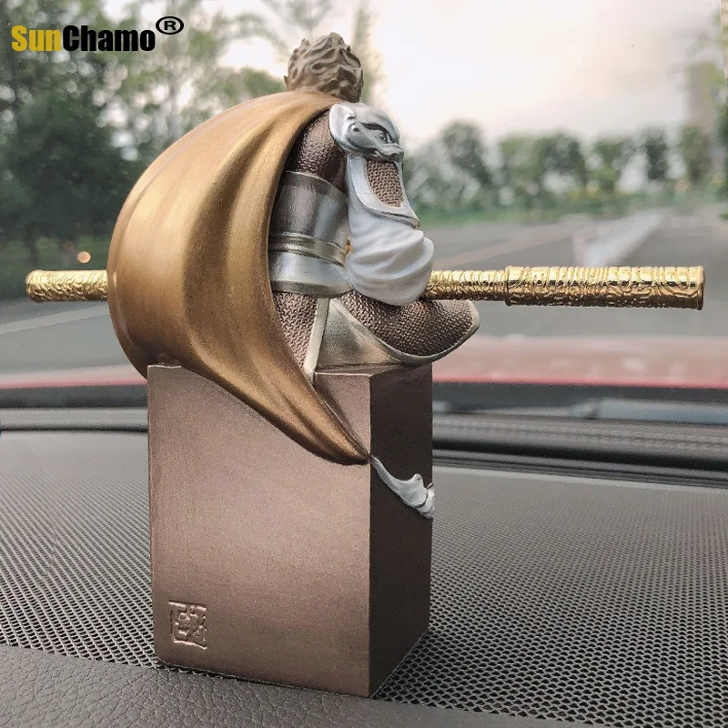 Fight Against Buddha Jingsi Wukong Statue and Sun Art Sculpture Fiberglass Craft Car Interior Home Decoration Accessories