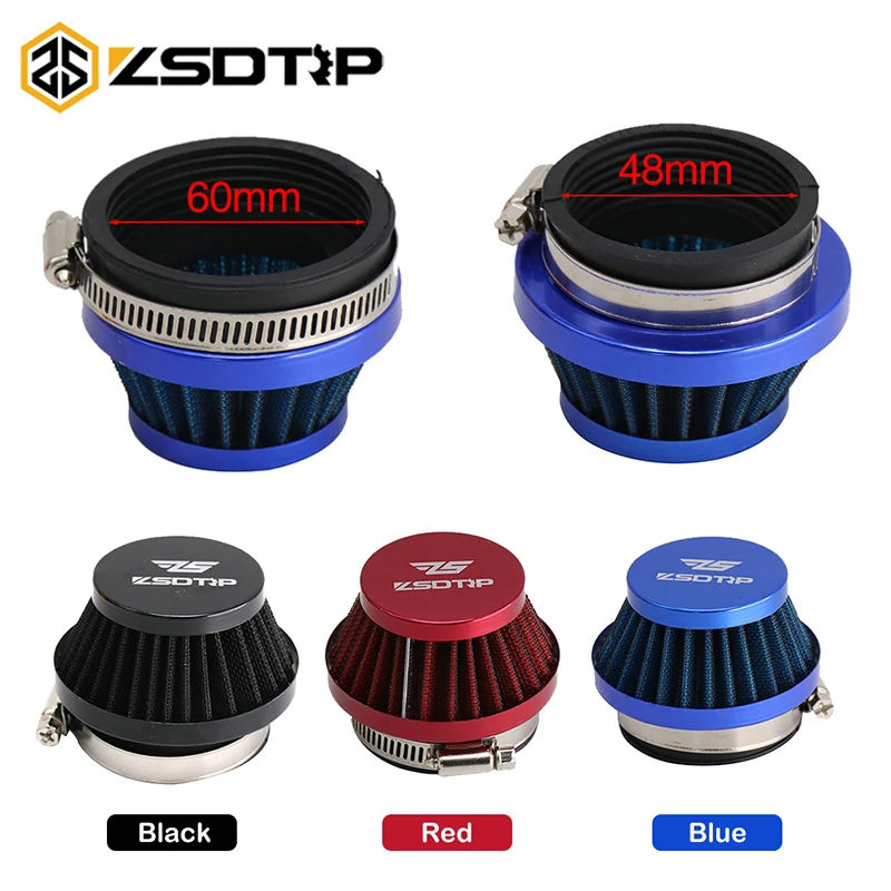 ZSDTRP 48mm 55mm 60mm Air Filter Intake Universal for Off-road Motorcycle ATV Quad Dirt Pit Bike Mushroom Head Air Filter