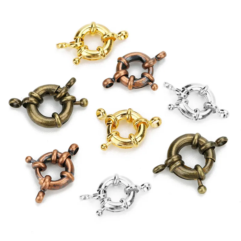 10pcs Copper Sailor Clasps Connector Fit Charm Bracelets End Clasps DIY Jewelry Making Findings Round Clavicle Necklace Clasp