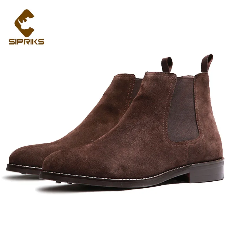 Sipriks Men Shoes Vintage Classic Male Quality Leather Ankle Boots Big Size 44 Autumn Genuine Leather Chelsea Boots Sneakers X11