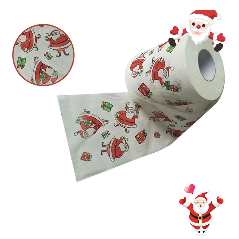 Christmas Toilet Paper Roll, Printed Santa Claus and Elk, New Reindeer Tissue, Christmas Decorations for Home