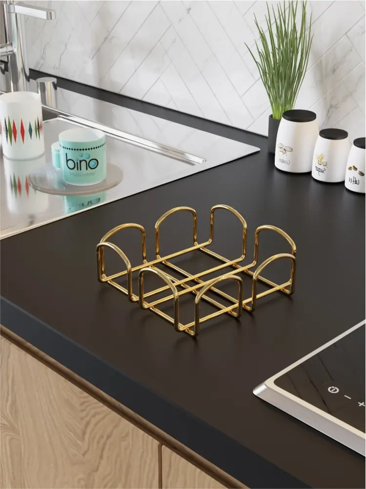 Gold Plated Stainless Steel Napkin Holder Tissue Box Paper Rack Office Table Accessories Facial Case Holder Napkin Tray Home