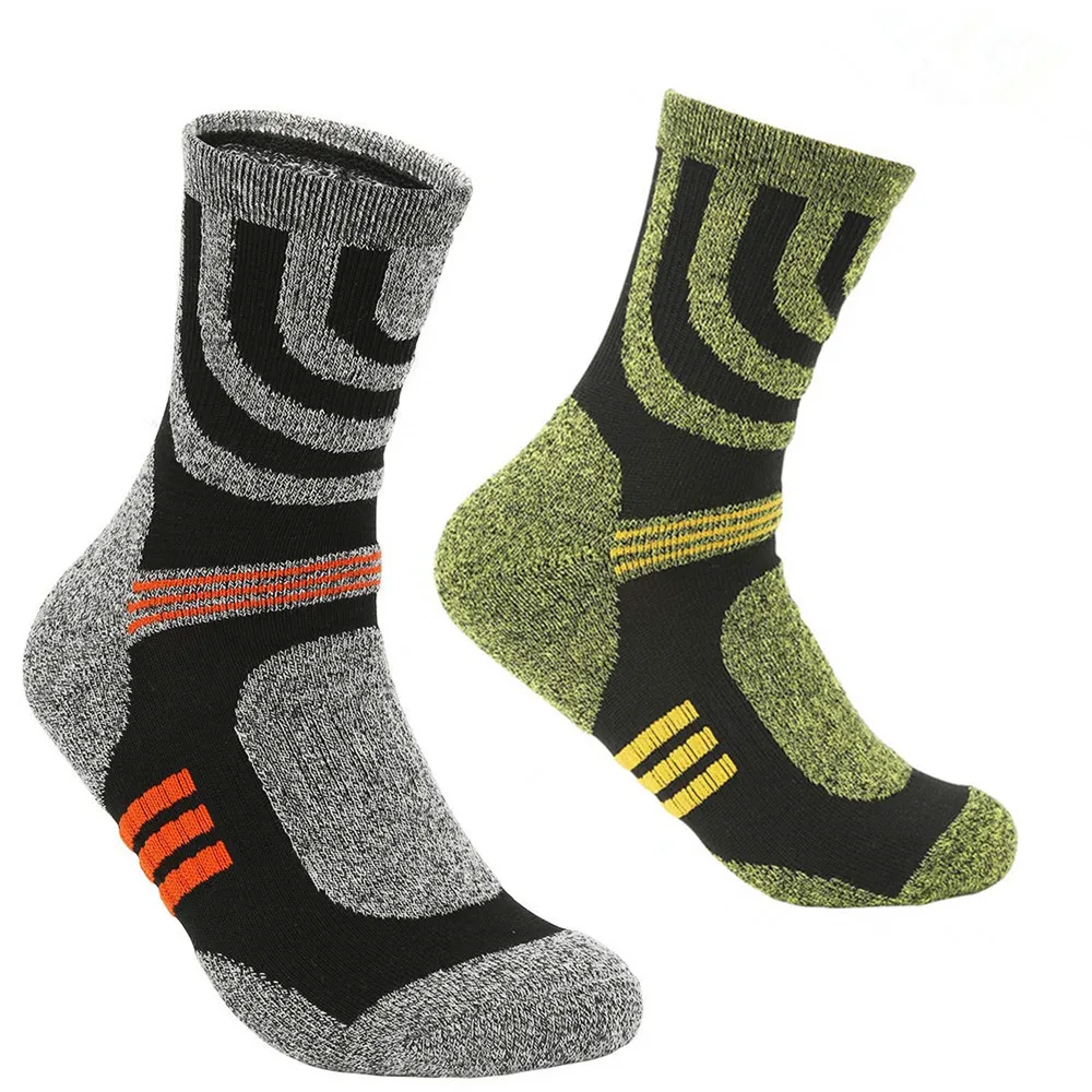 Running Socks Men Hiking Walking Padded Terry Cushion Anti Blister Warm Sports Socks for Outdoor Running Cycling Camping Socks