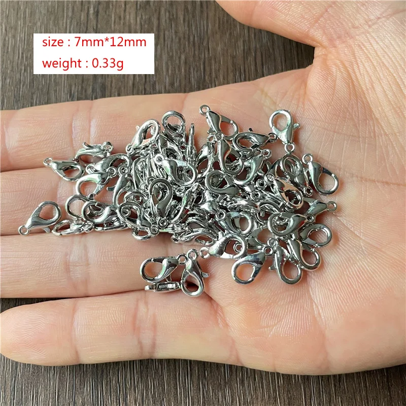 

200pcs 12*7mm 5-color zinc alloy end tail bead lobster clasp DIY charm making bracelet necklace connection accessories