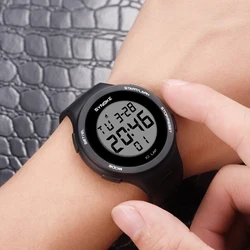 SYNOKE-reloj deportivo Digital ultradelgado para hombre y mujer, cronógrafo electrónico LED resistente al agua hasta 50m, estilo militar, Unisex