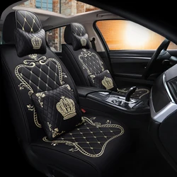 PU Leather Car Seat Covers For Sedan SUV Durable Leather Universal Five Seats Set Cushion Mats For 5 Seater car Fashion