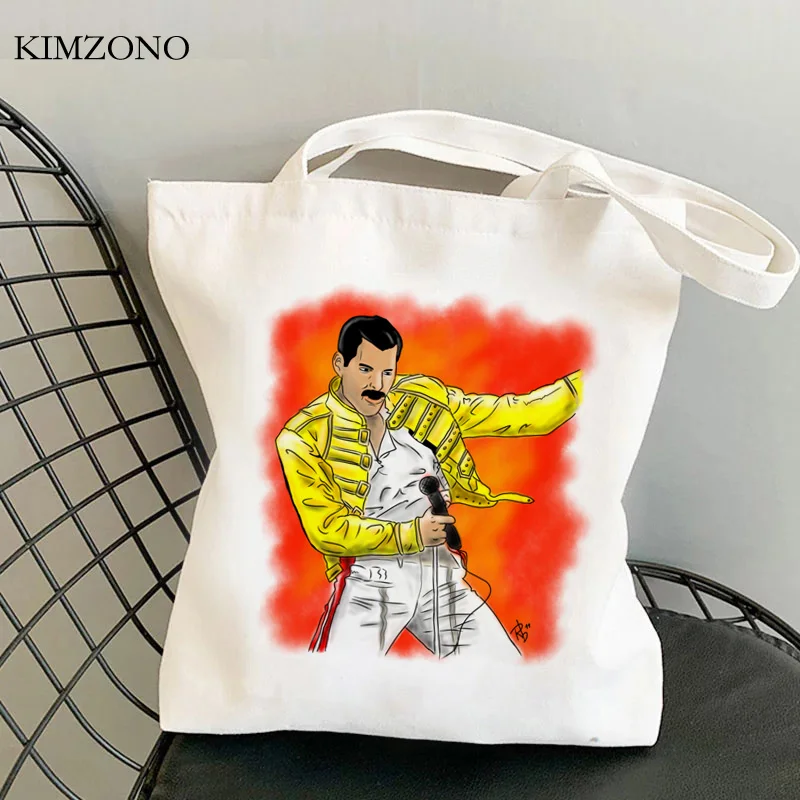 Freddie Mercury shopping bag shopping bolsa bolso borsa di iuta borsa di tela panno ecobag bolsas riutilizzabili tote cabas