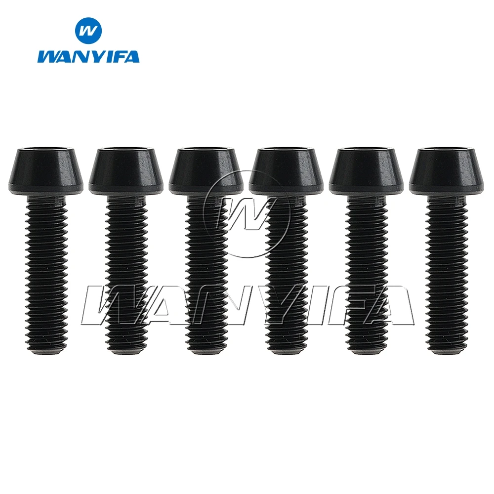 Wanyifa Titanium M5 x 16mm M5 x18mm Allen Key Taper Head Bolt Screw for Bicycle Stem Seatpost 6pcs