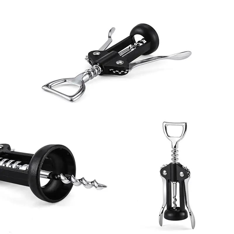 Portable Stainless Steel Red Wine Opener Wing Type Metal Wine Corkscrew Bottle Openers Corkscrews Wine Cork Remover