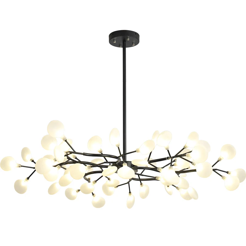 Black chandelier Lighting leaves decor tree chandelier Retro Loft vintage chandelier Living room sputnik Kitchen chandelier