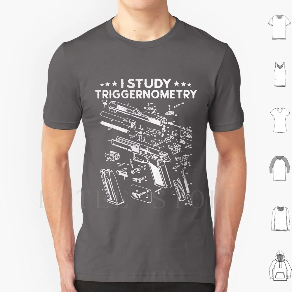 I Study Triggernometry-Ammo Gun Lovers T Shirt Print Cotton I Study Triggernometry Trigger Triggernometry Gun Cool I Study