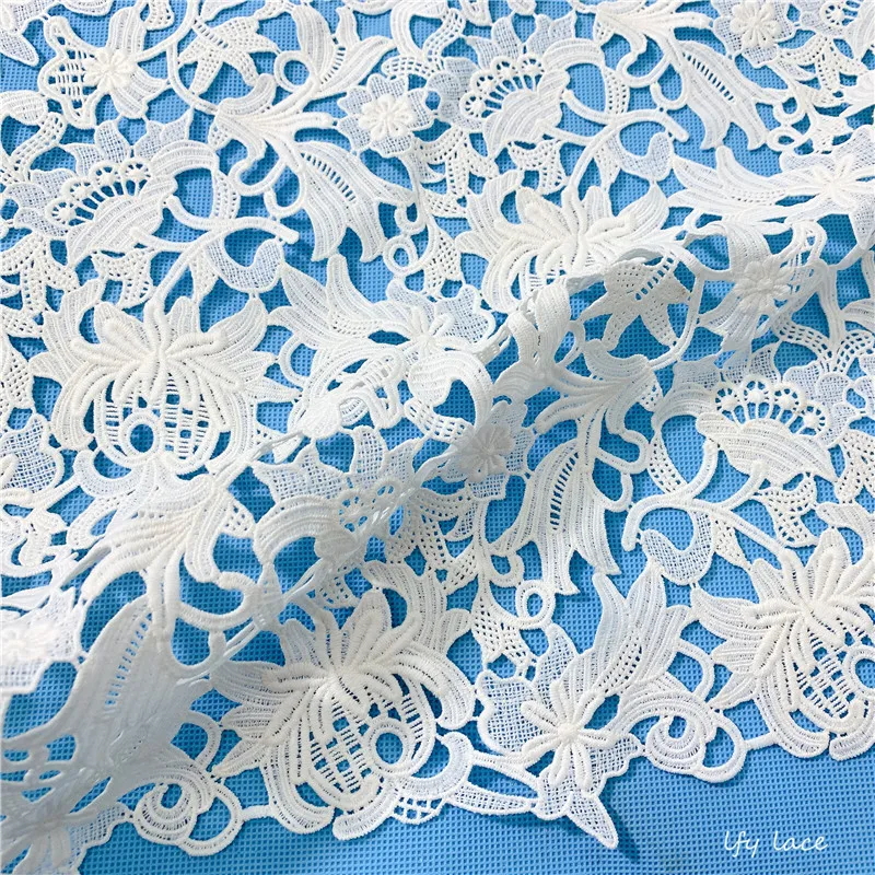 LFY 2019 Latest Guipure Cord Lace ivory High end quality DIY sewing cloth garment wedding bridal dress lace fabric