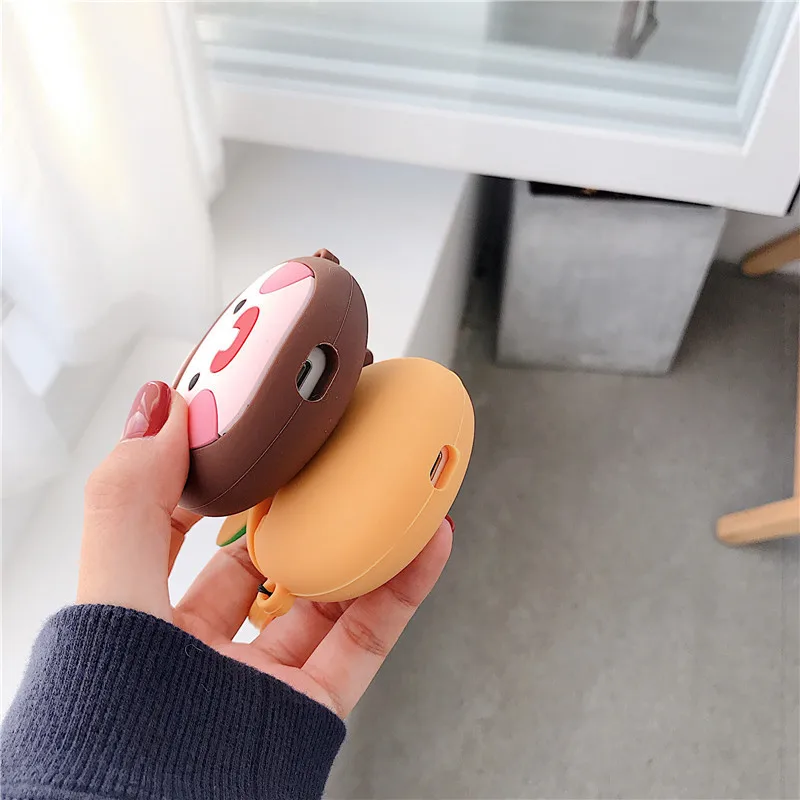 For AirPods Pro 3 Case 3D Cute Cartoon Peach Lion Silicone Case For Apple AirPods 2 1 Earphone Protective Cover Funda