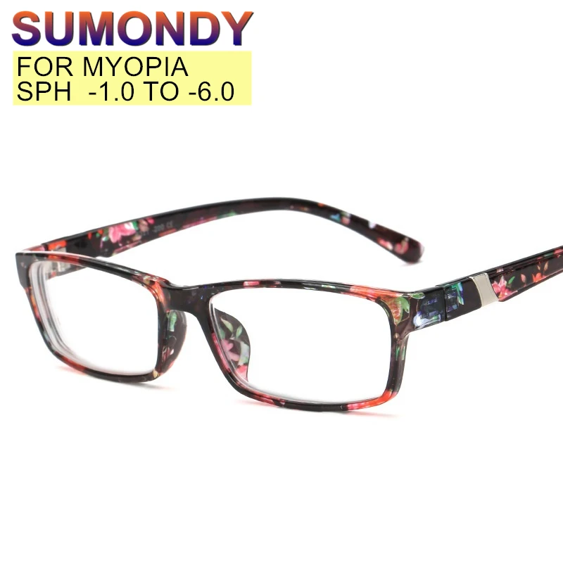 SUMONDY Prescription Myopia Glasses Women Men Nearsighted Spectacles -1.0 -1.5 -2 -2.5 -3 -3.5 -4 -4.5 -5 -5.5 -6.0 to -10 UF113