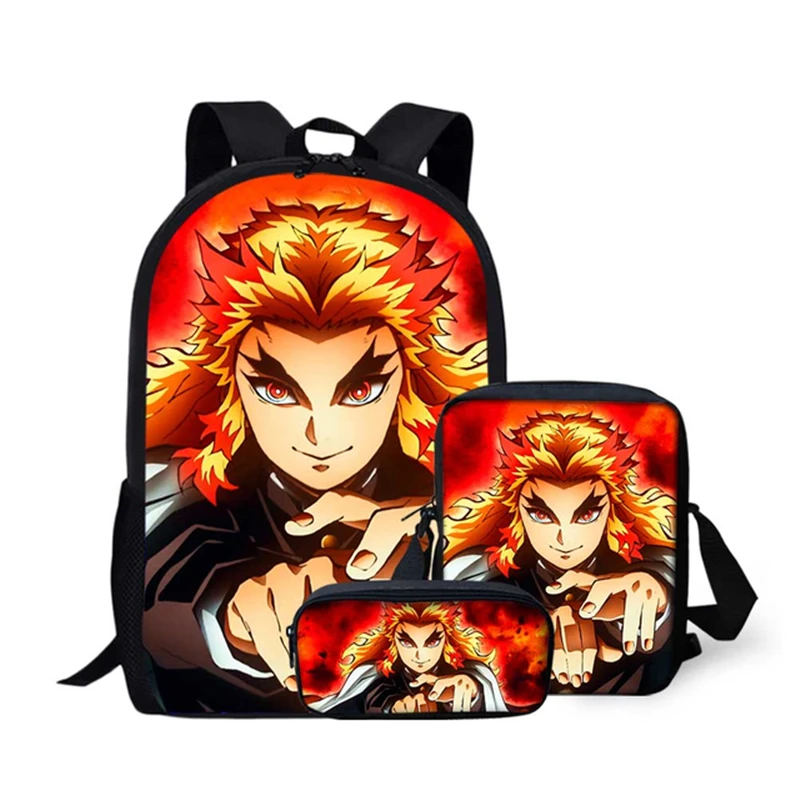 Brand Fashion Custom Student School Bags Set Cartoon Character Print Teenager Backpack Boys Girls Schoolbag Child Shoulder Bags