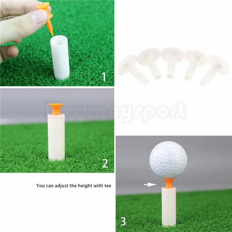 5Pcs Tees Rubber Golf Driving Range Mat Tees Holders Practice Training Divot Tool White Golf Rubber Tee Holder 57mm