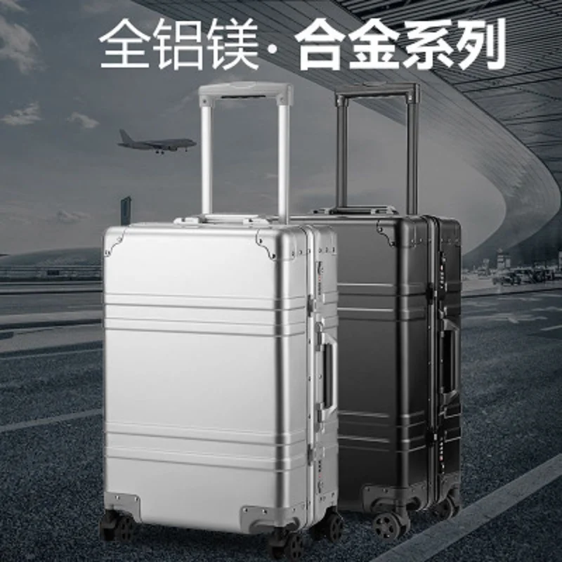 High grade 100% aluminum-magnesium alloy Material Rolling Luggage TAS LOCK spinner business Wheel travel Brand Suitcase