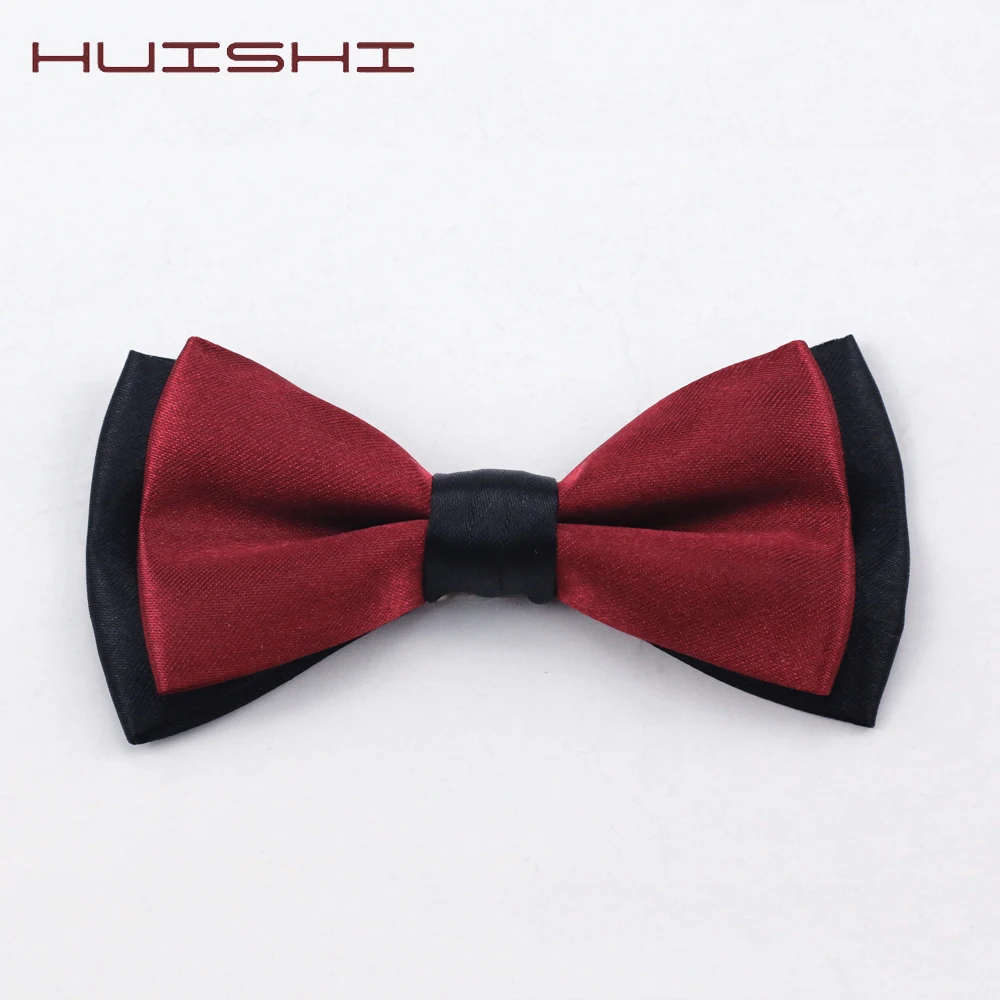 HUISHI คลาสสิกเด็กชุดสูท Neckwear เด็กทารกเด็กแฟชั่นสีทึบ BowtiE Chlidren อุปกรณ์เสริม Two Tone Bow Tie