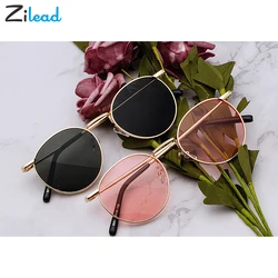 Zilead Fashion Clear Lens Metal Frame Sunglasses Retro Woman Glasses  Male Sun Glasses Round Gold UV400 Birthday Gift Items