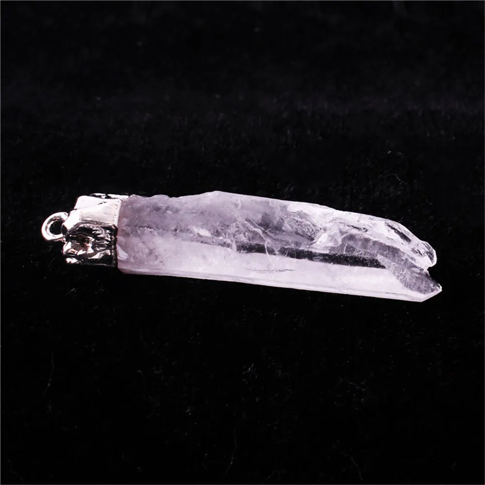 100pcs/lot Natural Gem Stone Irregular Reiki Clear Quartz Mountain White Crystal Point Pendants Pendulum for Jewelry Making Free